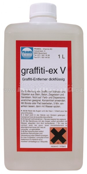 PRAMOL GRAFFITI-EX V Средство для удаления граффити | Удаление жевачки, следов краски и маркера | Клининг и профессиональная уборка | Химические и моющие средства