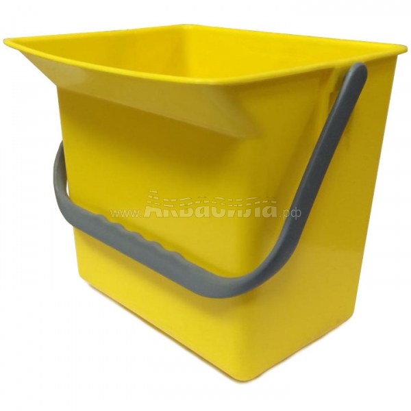 Euromop Пластиковое ведро 6 л (желтое) | Ведра пластиковые для уборочных тележек | Уборочные тележки и вёдра на колёсах