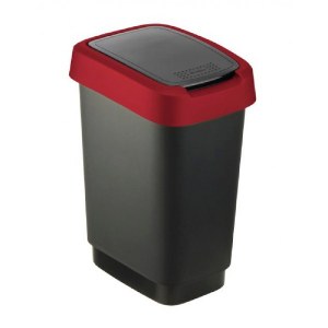 Rotho Контейнер для мусора TWIST 10 л (чёрный/красный) (от 3 шт.)