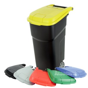 Rotho ATLAS Контейнер для мусора 100 л (чёрный/жёлтый)