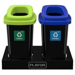 Plafor Sort Bin Набор контейнеров для раздельного сбора мусора (2x45 л + подставка)
