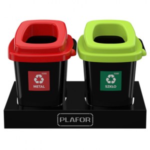 Plafor Sort Bin Набор контейнеров для раздельного сбора мусора (2x28 л + подставка)
