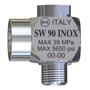 PA Поворотная муфта SW90 INOX для консоли угловая G1/2M-G1/2F (нержавеющая сталь)