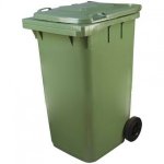 Зеленый мусорный бак на колесах Tara MKT (240 литров)