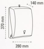 Euromop Amalfi White (серый) габариты | Диспенсеры бумажных полотенец в листах | Оборудование для туалетных и ванных комнат